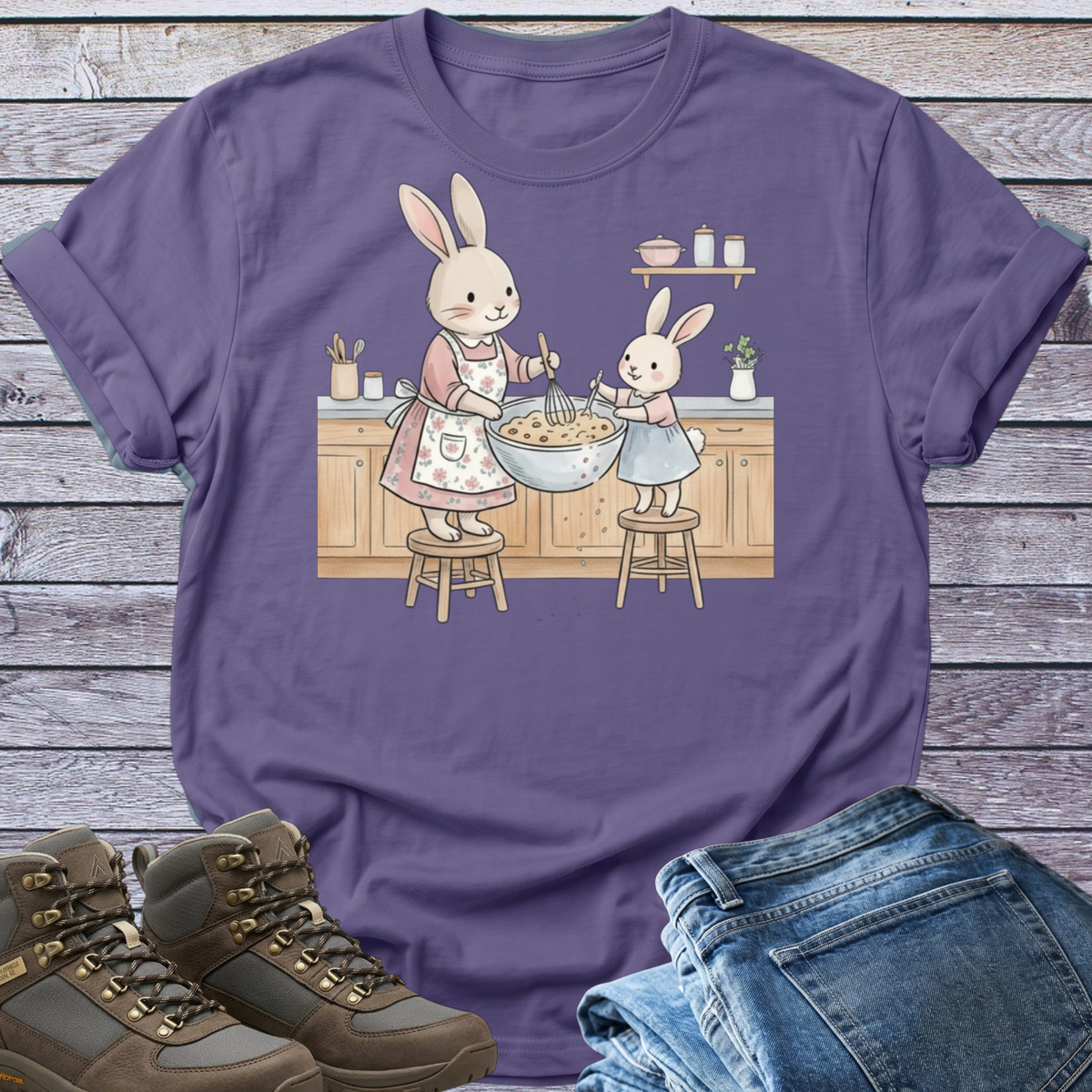 Rabbit Mom Daughter Bake T-Shirt