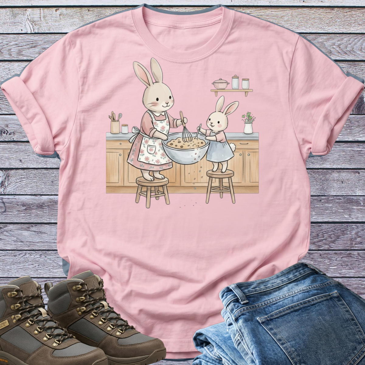 Rabbit Mom Daughter Bake T-Shirt