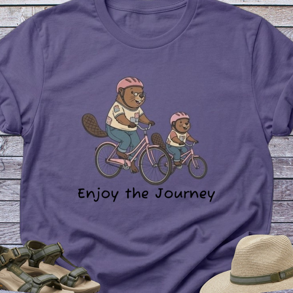Mama Daughter Beavers Riding Bikes T-shirt