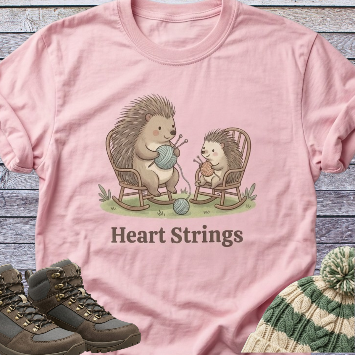 Porcupine Mom Daughter Knitting T-Shirt