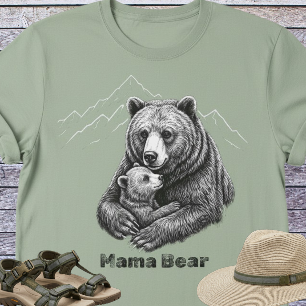Mama Bear & Cub Mountain T-Shirt