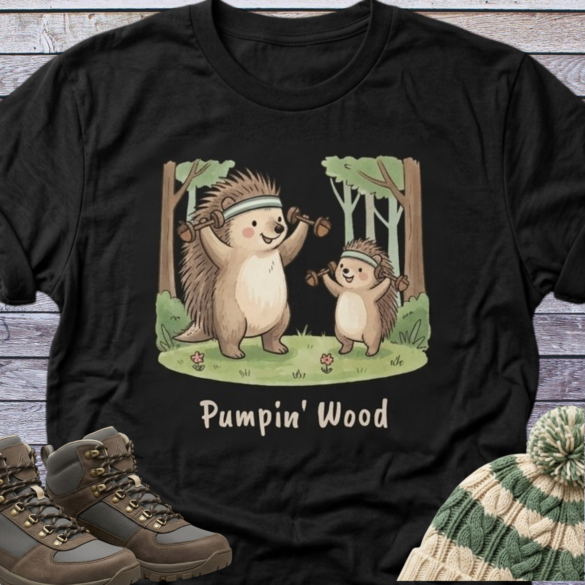 Porcupine Workout Pumpin' Wood T-Shirt