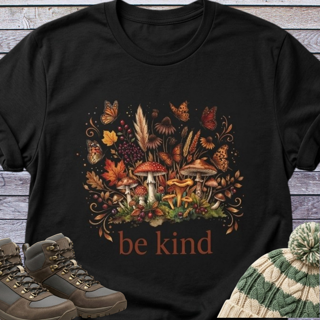 Fall Autumn Floral Be Kind T-Shirt