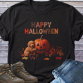 Halloween Pumpkin Apricot Poodle Puppy T-Shirt