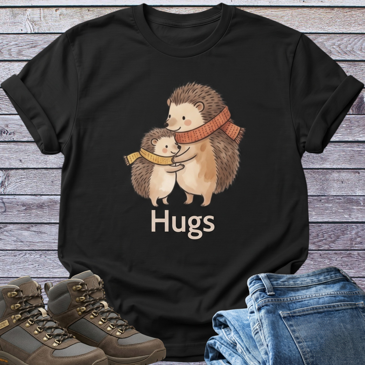 Hedgehog Hugs Woodland Cottage T-Shirt