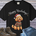 Apricot Poodle Happy Howladays Christmas T-Shirt