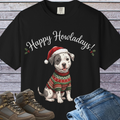 Pit Bull Puppy Happy Howladays Christmas T-Shirt
