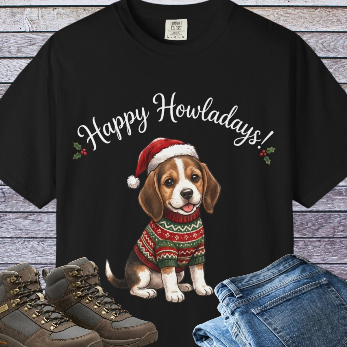 Beagle Puppy Happy Howladays Christmas T-Shirt