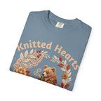 Knitted Hearts Bears Crochet Floral T-Shirt