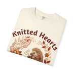 Knitted Hearts Porcupines Crochet Floral T-Shirt