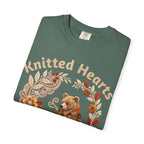 Knitted Hearts Bears Crochet Floral T-Shirt