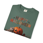 Halloween Pumpkin Grey-Orange Kitten T-Shirt
