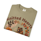 Knitted Hearts Bears Crochet Floral T-Shirt