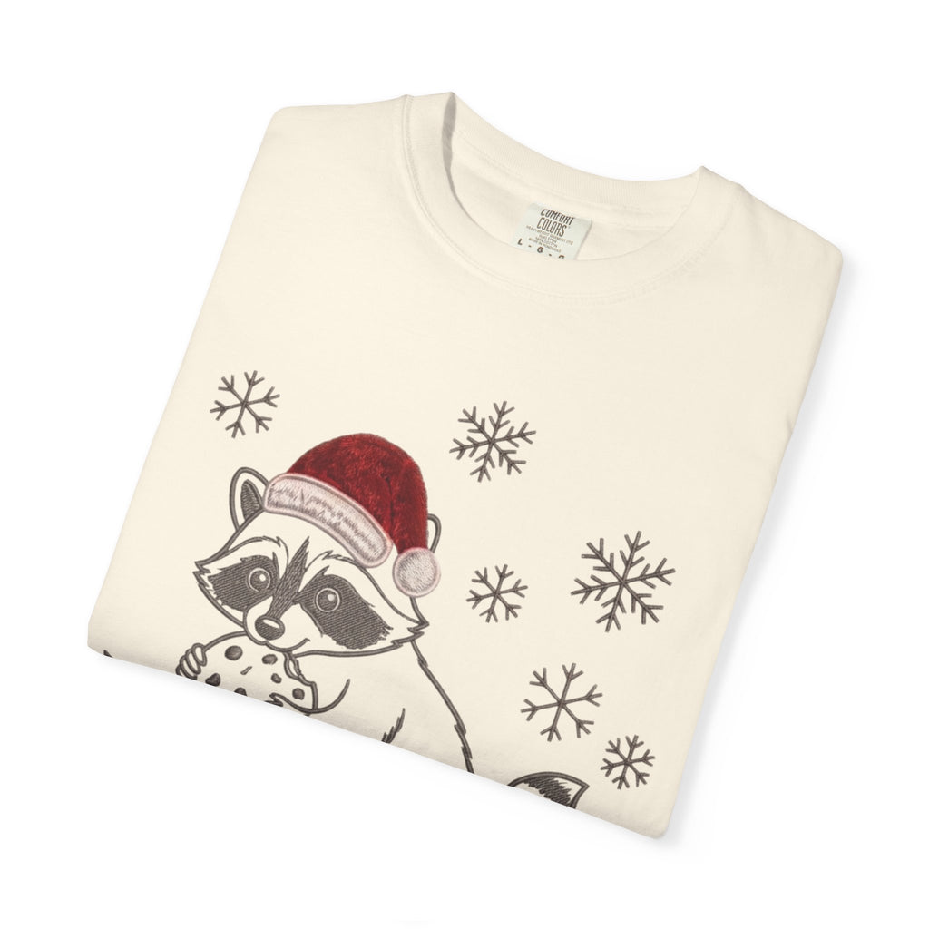 Raccoon & Cookie Santa Holidays Christmas T-Shirt
