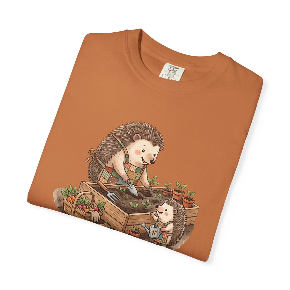 Hedgehog Papa Son T-Shirt Gardening