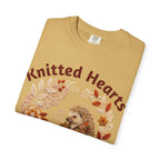 Knitted Hearts Porcupines Crochet Floral T-Shirt